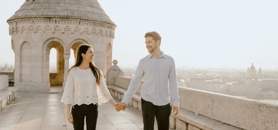 Budapest: romantic photoshoot at Buda's iconic sightseeings - Fisherman’s Bastion: the backdrop that does the heavy lifting