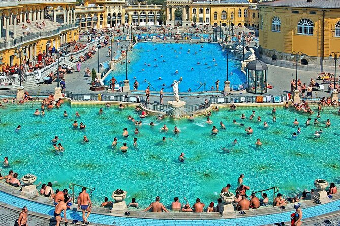 Entrance to Szechenyi Spa in Budapest - What to pack for Szechenyi: towel, slippers, and the swimming cap rule