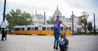 Top sights of Pest downtown on e-scooters incl. Parliament - Meeting at E-Magine: Fast Start, Clear Signposting
